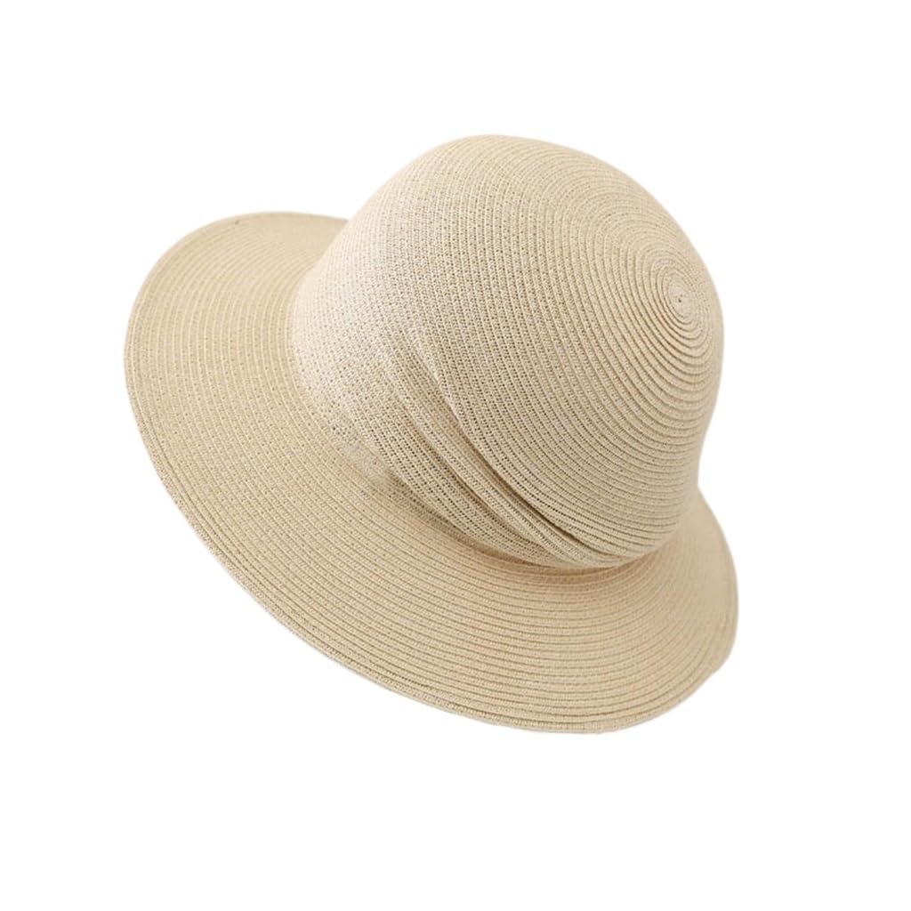 Chapeau de paille respirant femme grand bord pliable pour protection soleil été