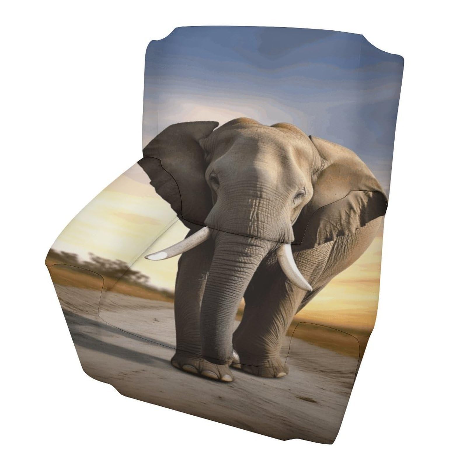 Fodpand Style Elephant Walking Sofa Cover Soft 1 Seater Sofa Slipcover For Pets Washable,Couch Cover With Elastic Straps Furniture Protector