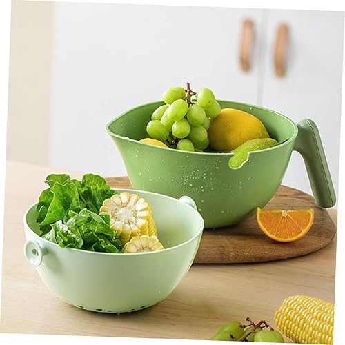 Miniatura 8 de SWOOMEY Cesta escurridor de doble capa Cesta de lavandería Cestas de lavandería Colador de frutas Cesta de lavado de cocina Contenedor de verduras