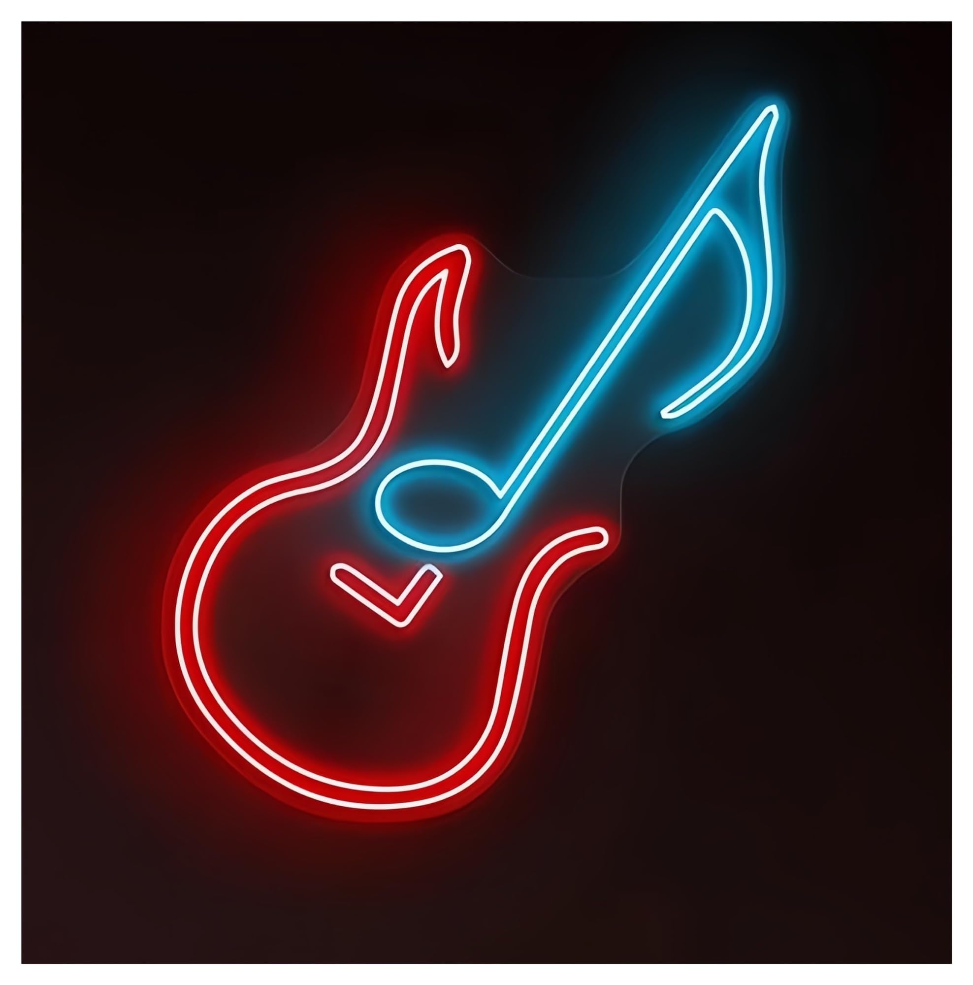 Shouxi A Sign Lamp Guitar Neon Sign For Dj Room Bedroom Wall Decor Night Lights Music Studio Home Bar Pub Decoration(,50Cm)