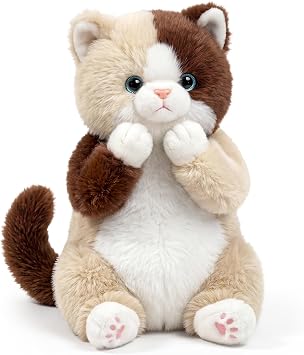 PEACH CAT Cat Stuffed Animal 14" Cute Kitten Plushies Soft Plush Toys Gifts for Kids Brown