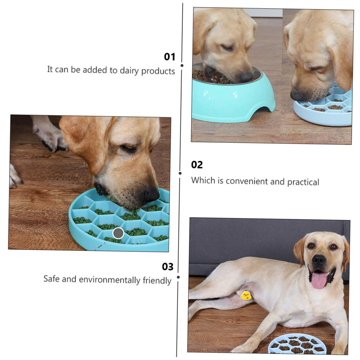 VICASKY Ciotola per Cani Ventosa Antiscivolo Design Unico Angoli Arrotondati Slow Feeder in Silicone Anti-ingozzamento Facile da Pulire, per L'alimentazione Lenta
