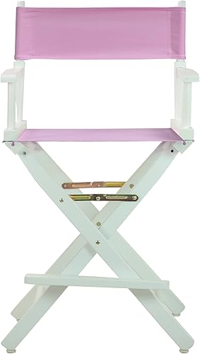 Miniatura 3 de Casual Home 220-01021-22 - Silla de director de 24 in, marco blanco, con lona color rosa, altura de mostrador