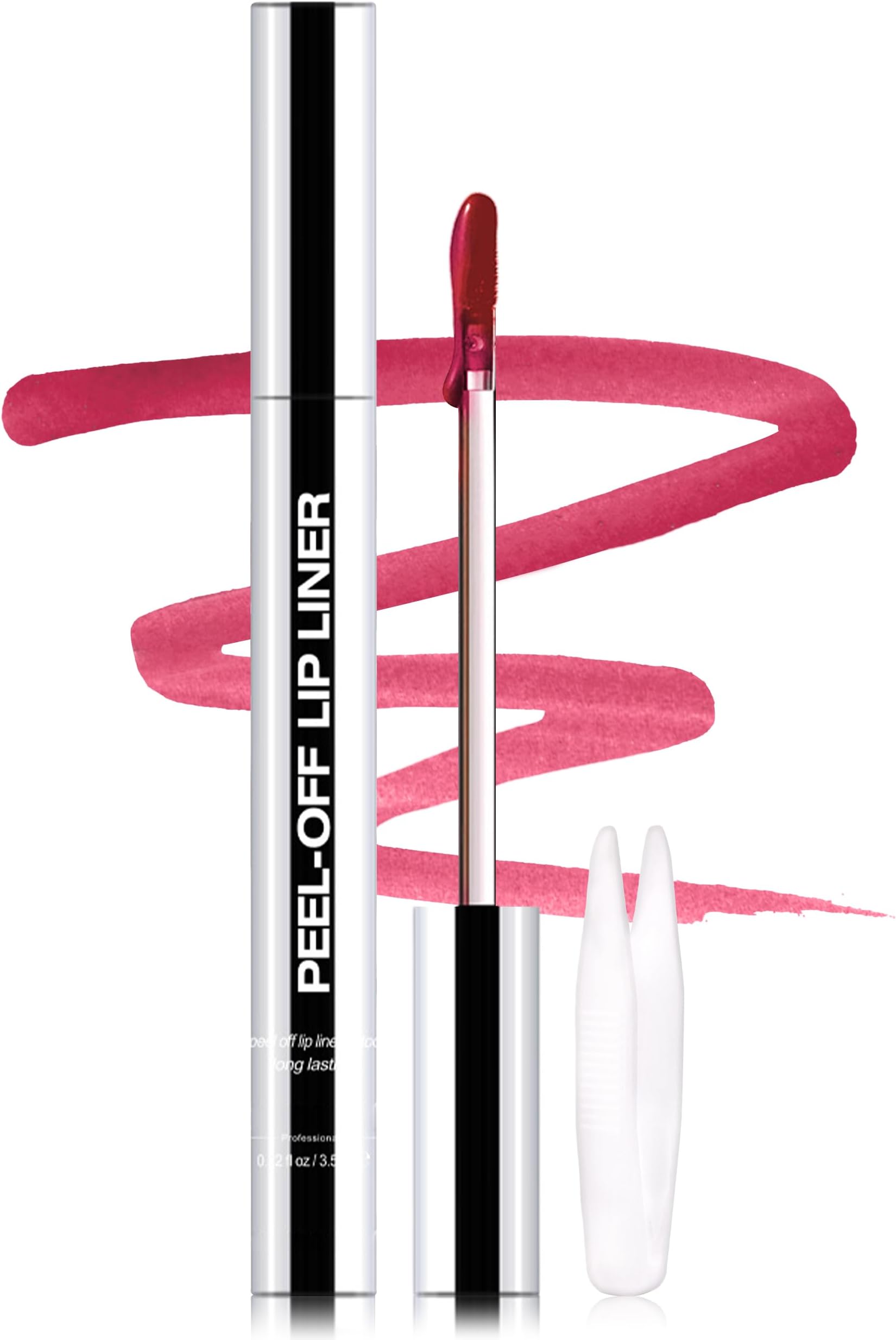 Peel Off Lip Liner Stain, Long Lasting Tattoo Lip Liner with Tweezer, Matte Finish Peel Off Lip Stain, Waterproof Transfer Proof Lip Stain Peel Off, Non-Stick Cup Nude Lip Stain Lipliner, 00