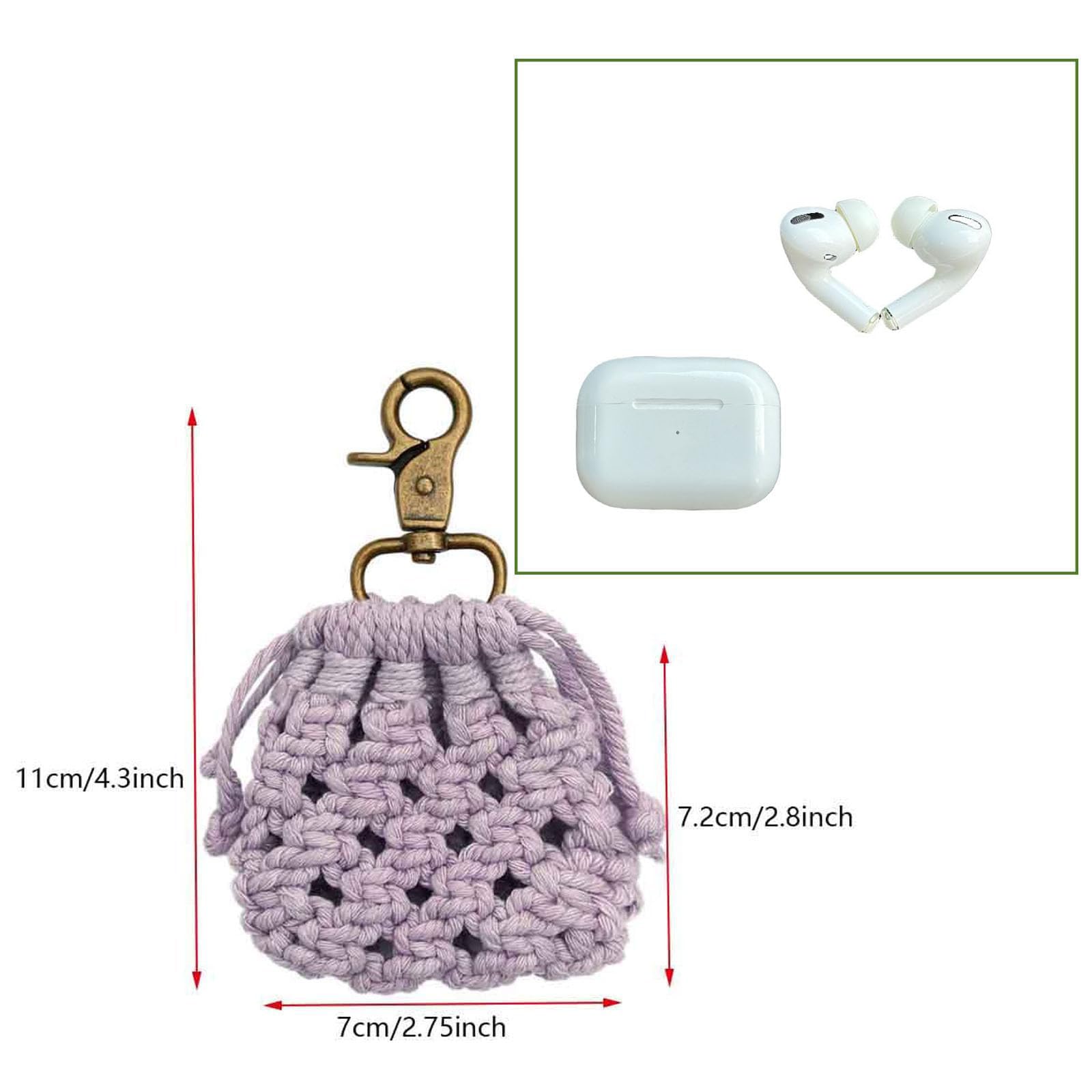 Amazon.com: Yurtziru 1Pcs Crochet Earbuds Storage Bag Handmade