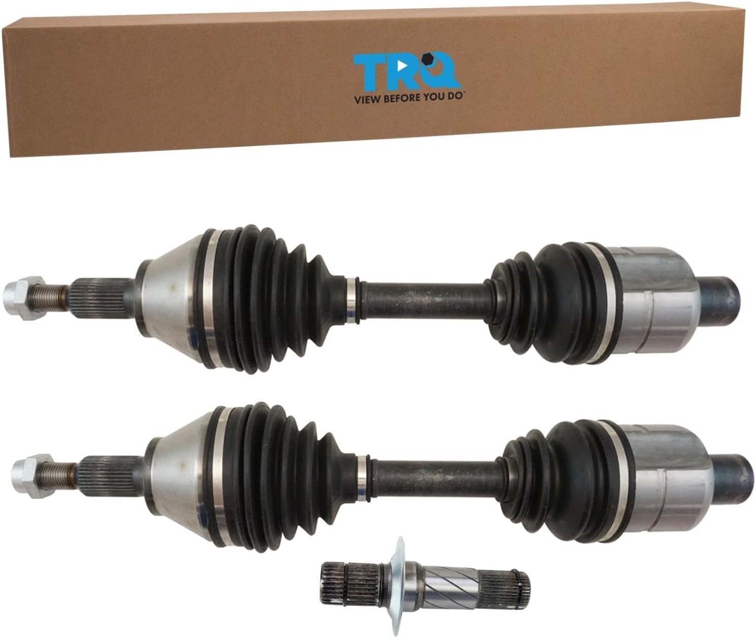 TRQ Front CV Axle Shaft Assembly 4WD Neoprene Boots Moly Greased Compatible with 2012-2017 Ram 1500
