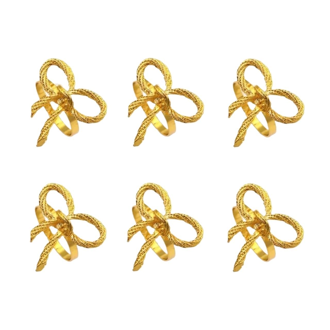 Edvkrgqx Gold Table Decor Napkin Rings, Napkin Rings 24 Pcs Multicolor Metal Bowknot Christmas Thanksgiving Wedding Banquet Decor