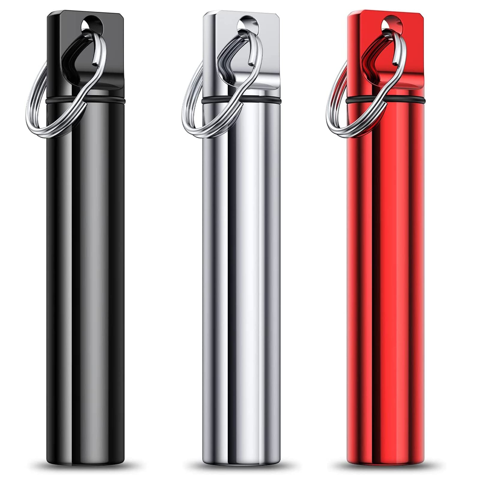 ACHKO Metal Portable Toothpick Holder Box，3Pcs Metal Pill Container for Small Waterproof Toothpick Dispenser for Outdoor Picnic and Camping