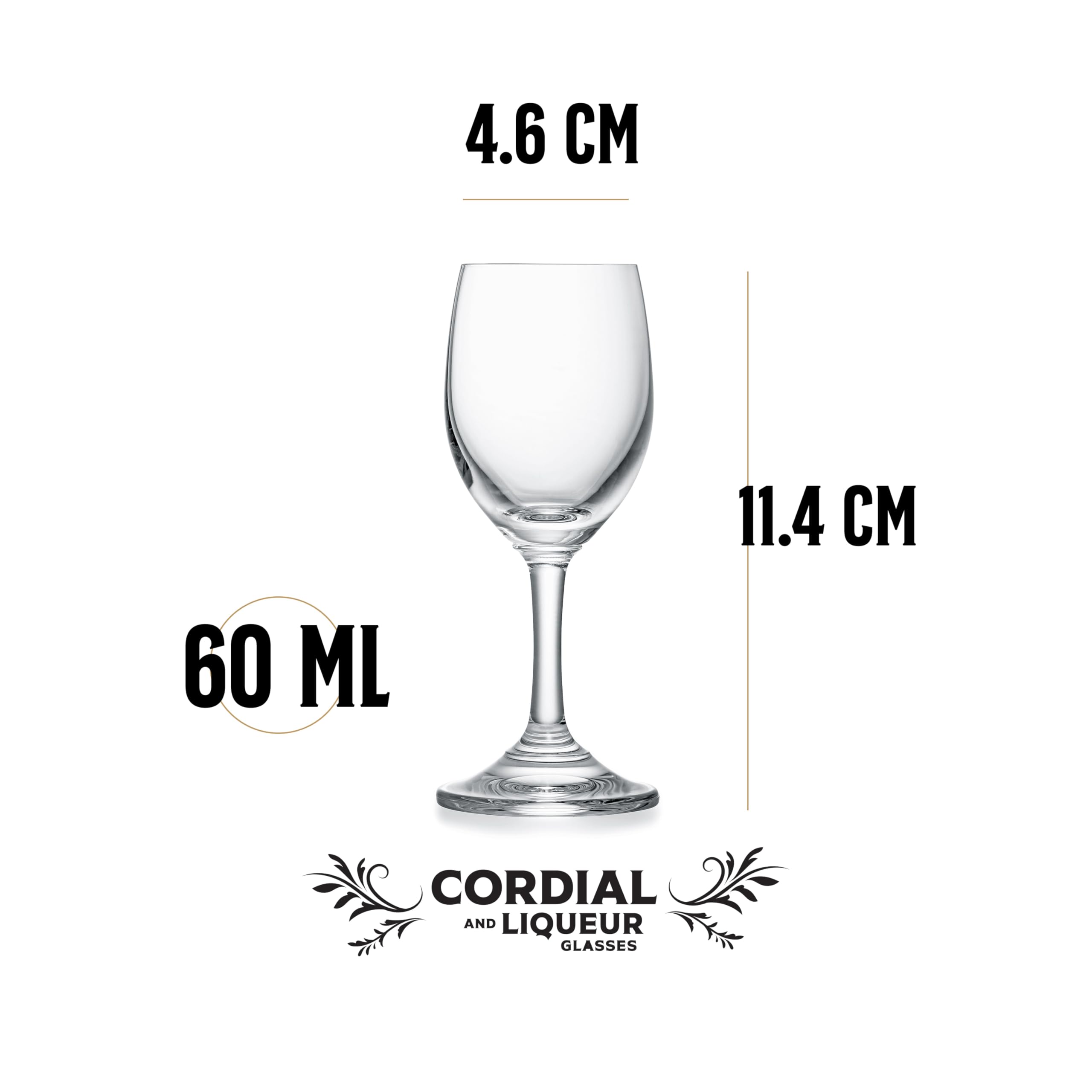 GLASSIQUE CADEAU Kristall Schnapps, Likör, Cordial Shot Gläser | 6er Set | Kleines 60 ml Shotgläser für Aperitif, Digestif Spirituosen, Vodka, Jägermeister | Mini Schnapsgläser mit Kurzem Stiel