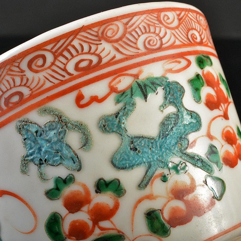 中国　呉須赤絵　花鳥文　香炉　火入　C　R5816 中国 呉須赤絵 花鳥文 香炉 火入 C R5816