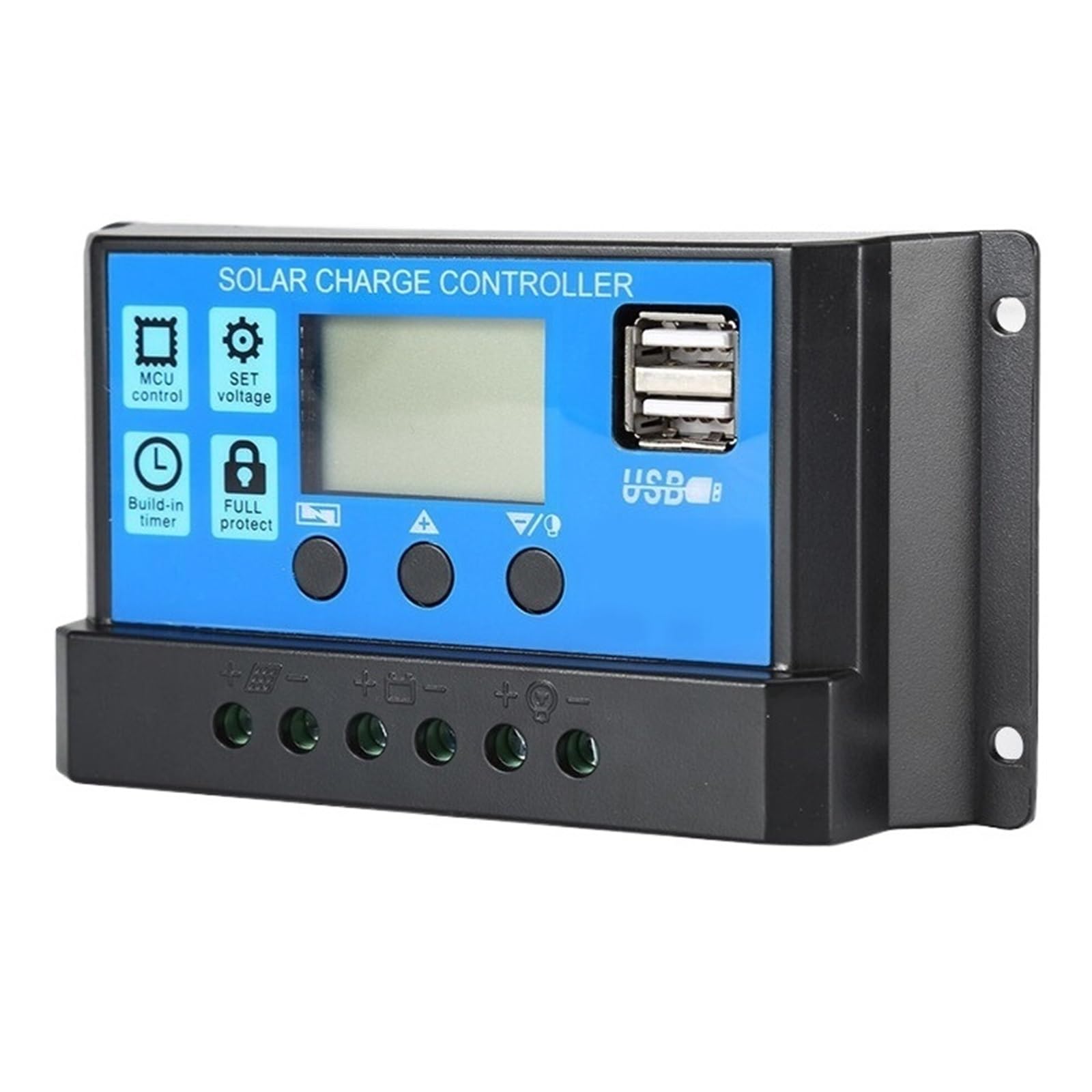 Regolatore Di Carica Solare 60A/50A/40A/30A/20A/10A Regolatori PWM Automatici 12V 24V Display LCD Uscita Dual USB 5V(40A)