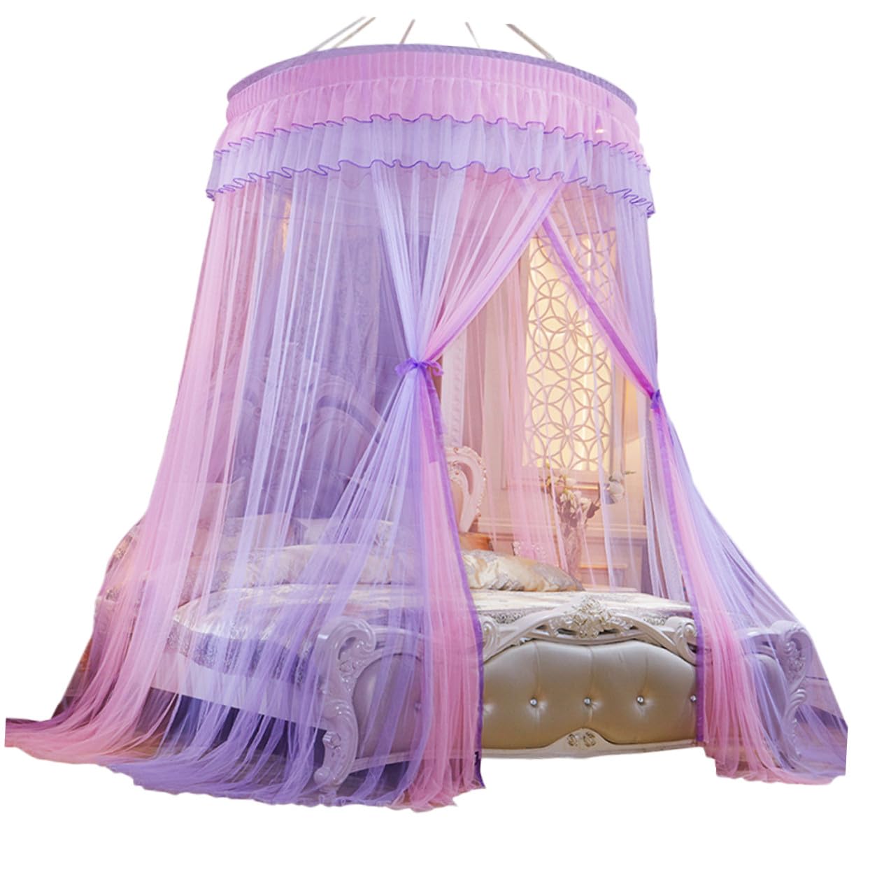 Mipcase 1pezzi Zanzariera per Letto Baldacchino Cupola e Rete in Pizzo Leggera e Multiuso per Camera da Letto Prevenzione Insetti Fastidiosi