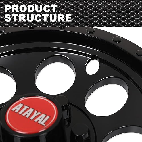 Miniatura 3 de Juego de 4 tapacubos de 10 pulgadas, color negro, compatibles con EZGO Club Car y Yamaha Golf Cart