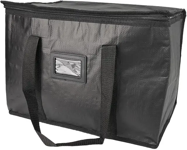 Large Insulated Food Delivery Bag - 50L Commercial Catering Tote with Front Pocket