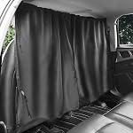 Car Side Window Sun Shades, 4 PCS Window Sunshades Privacy Curtains, 100% Block Light for Breastfeeding, Taking a nap, Changing Clothes, Camping (Front&Back 4pcs)
