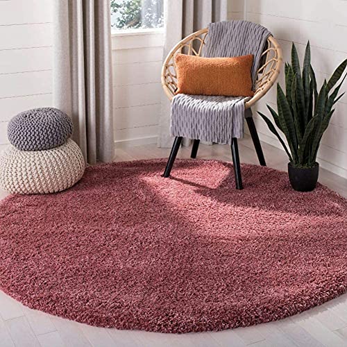 Image of CD Carpet Anti Slip Shaggy Fluffy Fur Rugs and Carpet for Living Room Bedroom Kids Room Plain Circle Carpets for Home with 2 Inch Thickness (Color Wine Size 12x12 Feet Round)