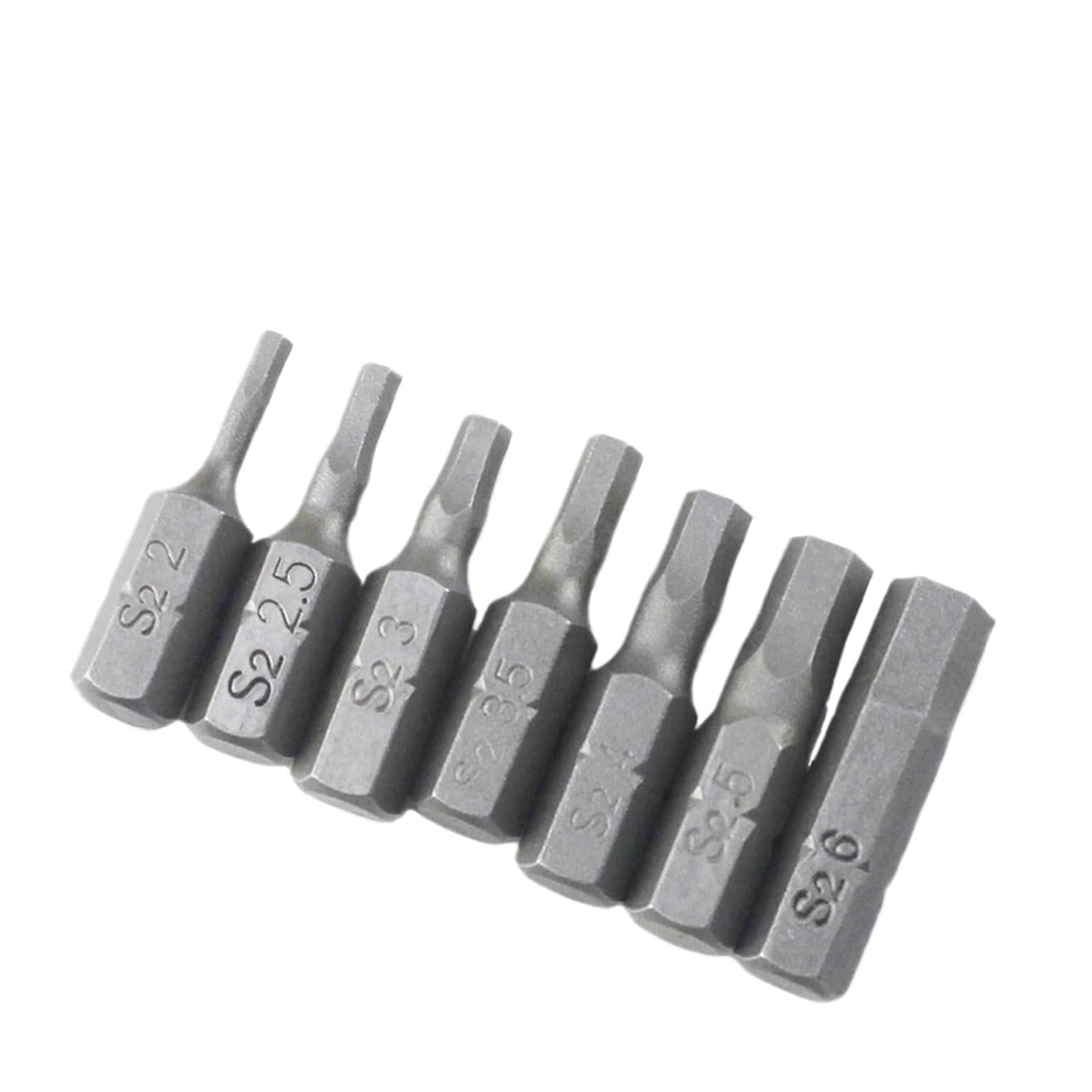 Hexagonal Bit 100pcs Hexagon Screwdriver Bit Set 1/4" Hex Shank 25mm Hex Head Screw Driver Bits for Power Tool for Power Tool(H6)