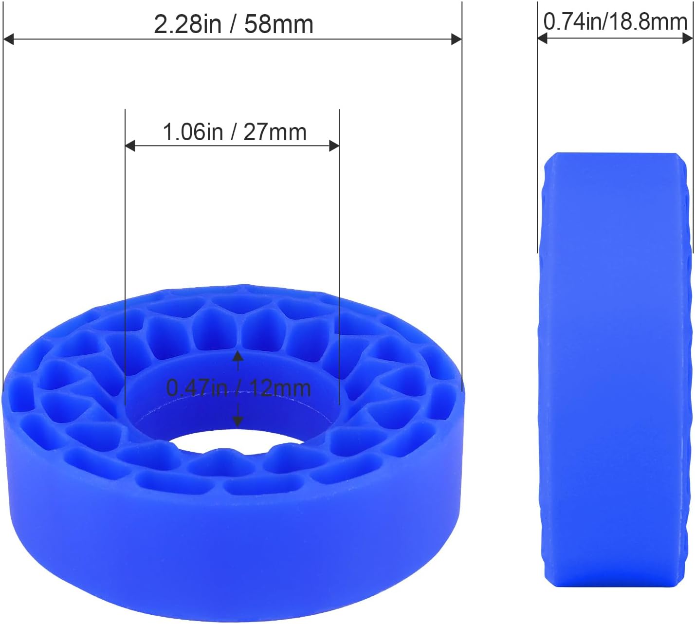 HobbyPark 1.0 Tires Silicone Inserts Foam fit 62-64mm*24mm for 1/18 1/24 Scale RC Crawler Trucks, Super Soft, 4pcs (Navy Blue)