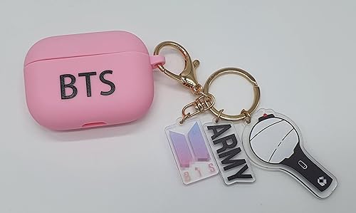Miniatura 7 de Funda para Airpods Pro con llavero Kpop Bangtan Boys Army Bomb, funda protectora de silicona premium para BT-S compatible con Apple Airpods Pro