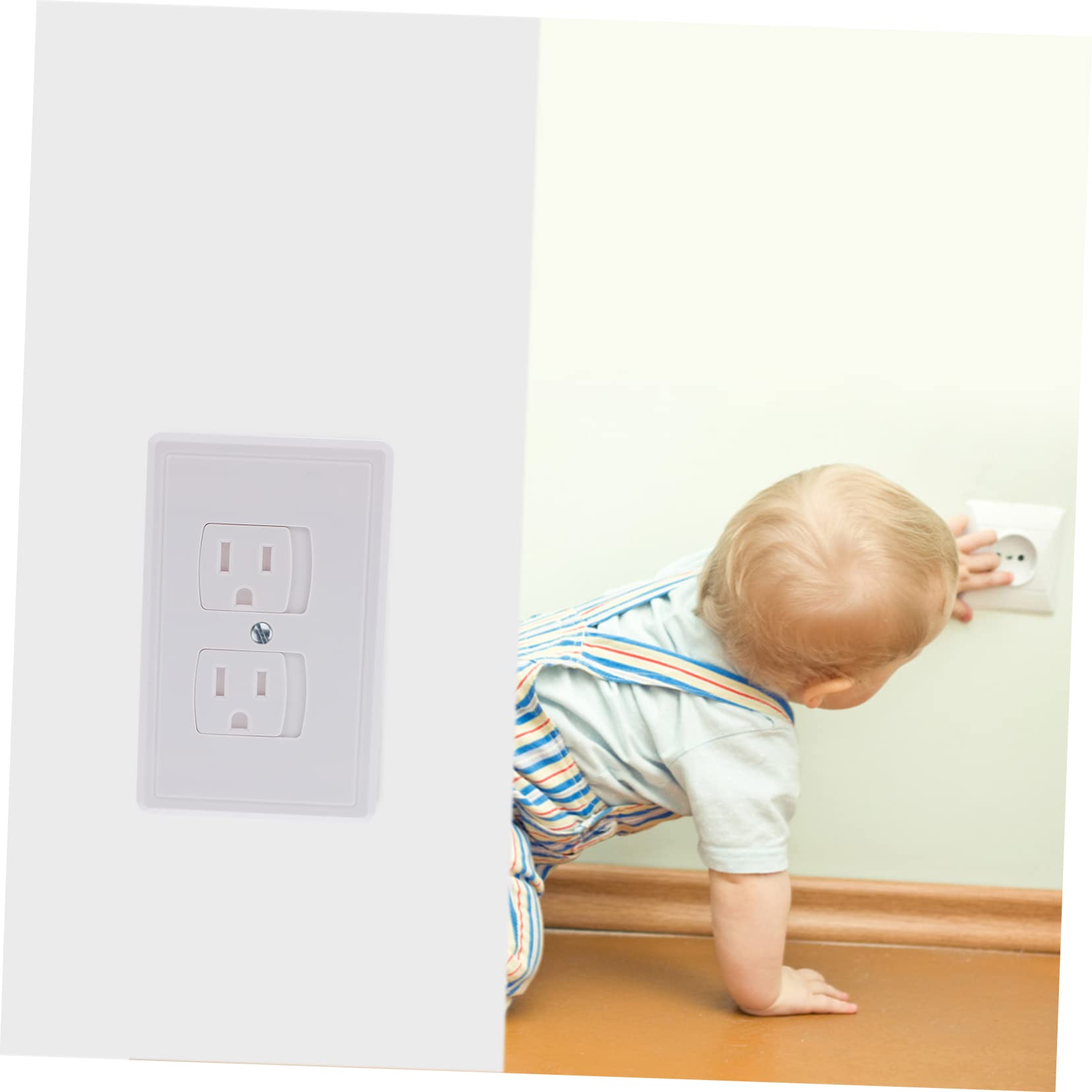 2 Sätze Steckdosenschutzabdeckung Außen Im Freien Beschützer Babysicher Kabel Buchse Eckenschutz Kindersicher Lichtschalterabdeckung Stecker Versteck Netz Tür Weiß Abs 4 Stück * 2 DOITOOL