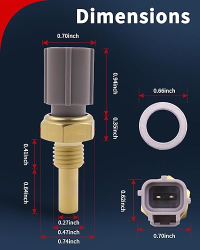 Miniatura 6 de VEHICODE Sensor de temperatura del refrigerante del motor, sensor de temperatura del agua ECT compatible con Toyota Tacoma 4Runner Camry Corolla