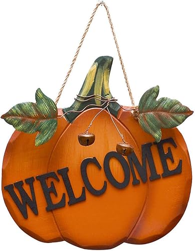 Miniatura 1 de Letrero de bienvenida de calabaza de madera, decoración de puerta delantera para cosecha, Acción de Gracias, Halloween, otoño, decoración de pared