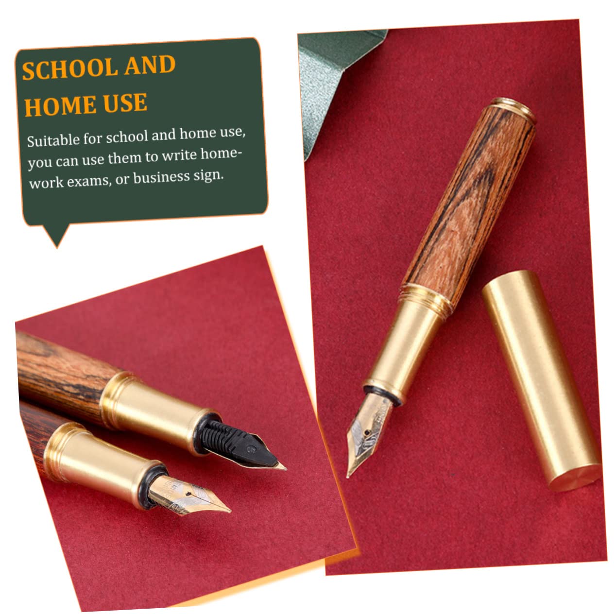 VILLCASE 4stücke Retro Füllfederhalter Aus Messing Für Studenten Elegante Schreibfeder Für Schule Und Büro Geschenkidee Für Junge Mädchen Und Kreative Schreibliebhaber