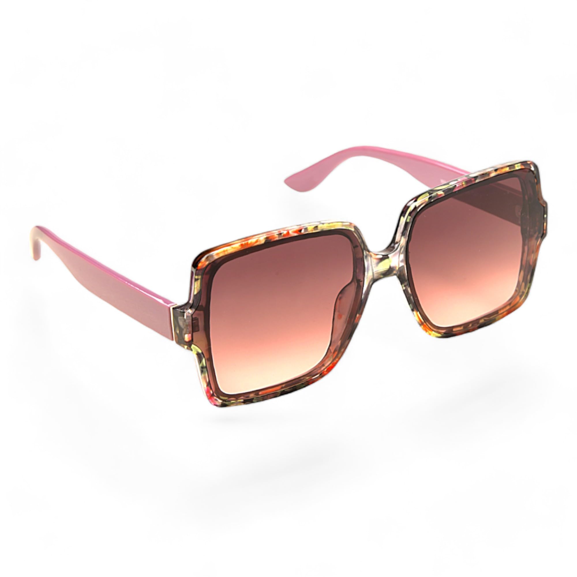 Eyelevel Women's Pink Willow Fashion Sunglasses - Great Looking Sunglasses With Colourful Multi Frame And Temple With Gold Trim - With Uv400 Protection And A Cat3 Lens