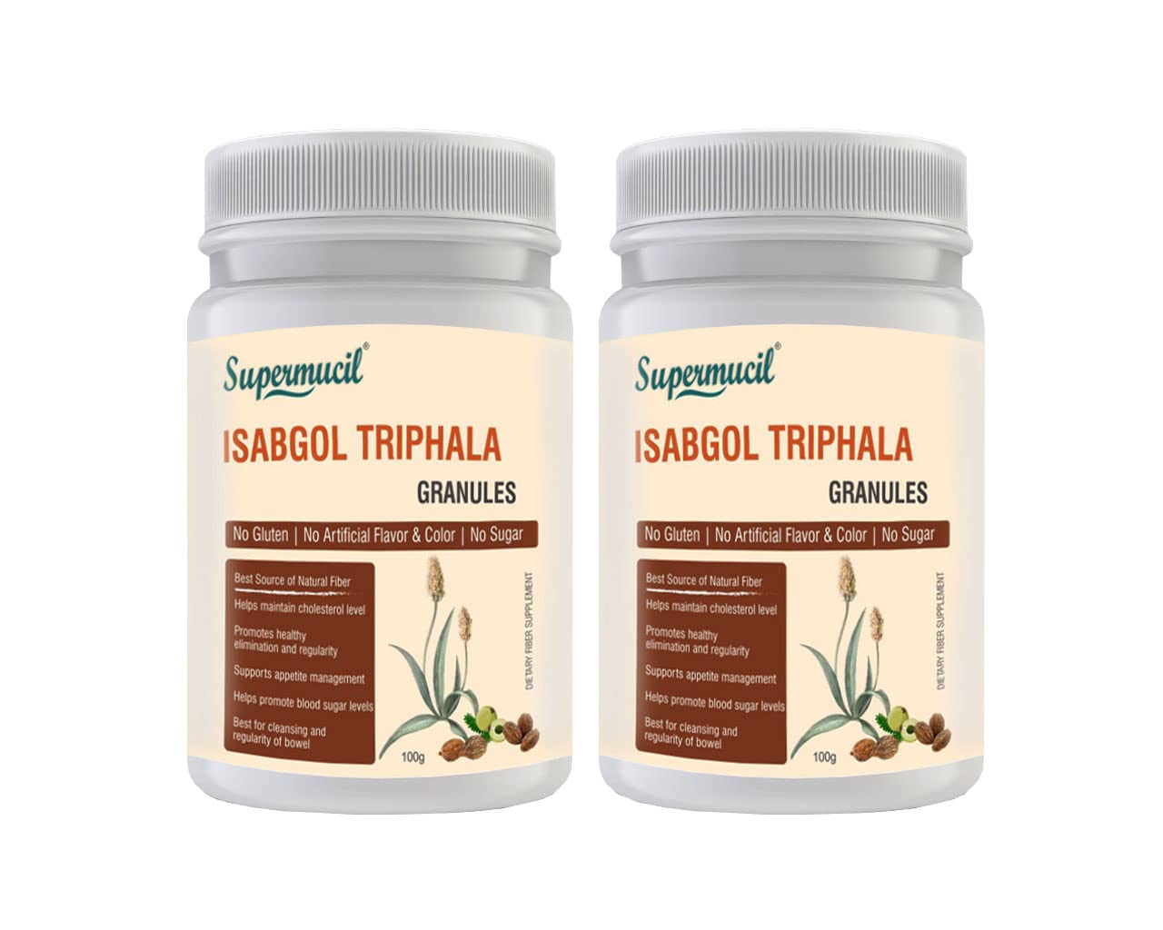 Sat-Isabgol (Psyllium) Triphala: Sugar Free: Pack of 2 (2X100 Gms = 200 Gms)