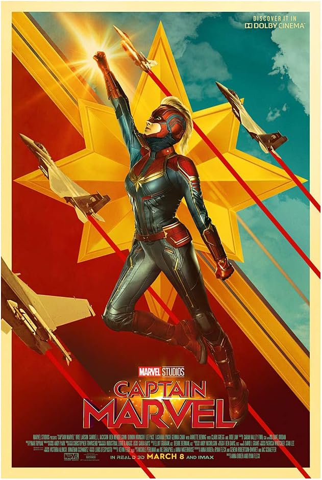 Captain Marvel (2019) Movie Poster (Version 3) - Size 24"X36" - This is a Certified Poster Office Print with Holographic Sequential Numbering for Authenticity.