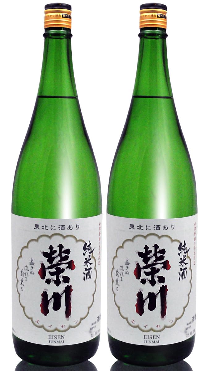 Amazon.co.jp: (福島県の地酒)【2本セット】1800ml 栄川 純米酒