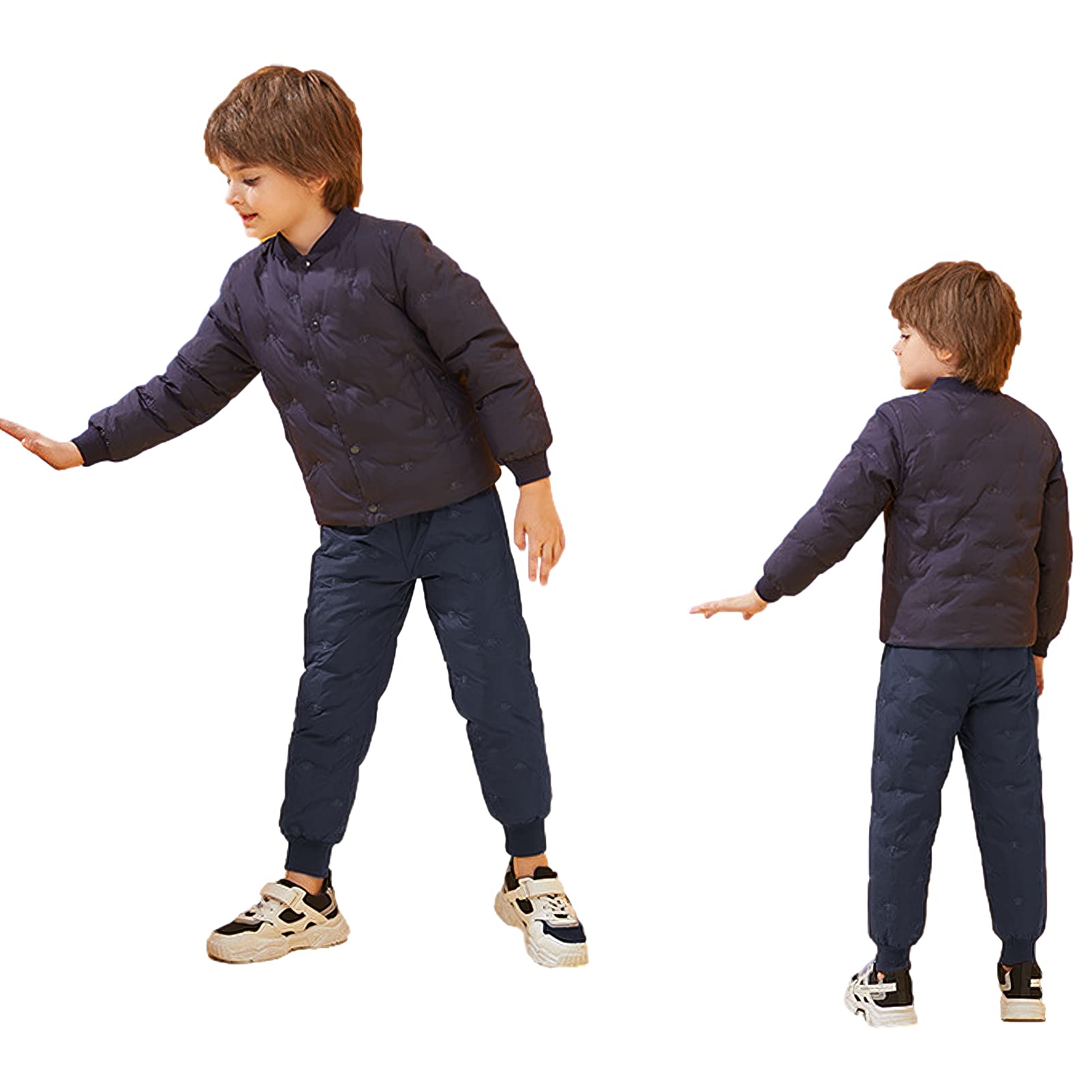 Niños Niñas Invierno Cálido Pantalones de Plumas Pantalones de Nieve Casuales con Bolsillos para 1-12 Años