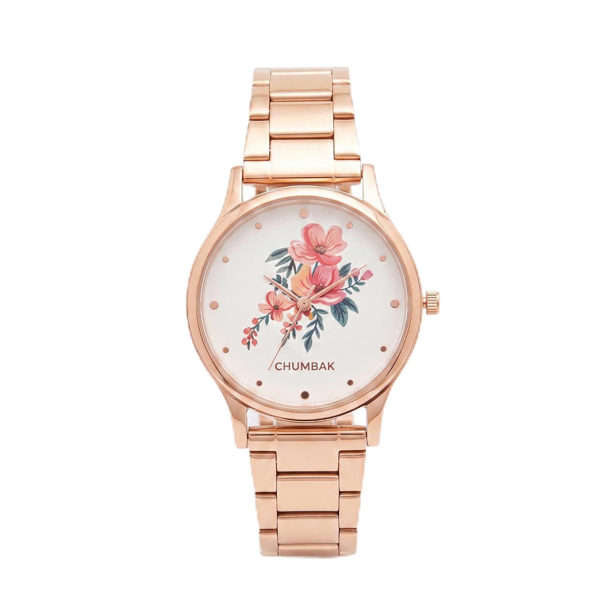 Round Dial Analog Watch for Women|Jungle Flowers Women's Collection| Stainless Steel Strap|Gifts for Women/Girls/Ladies |Stylish Fashion Watch for Casual/Work-image-23