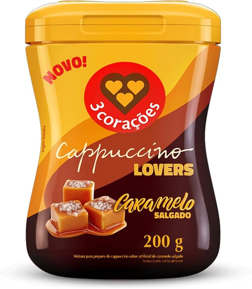 3 Corações Cappuccino Sabor Caramelo Salgado, 200g