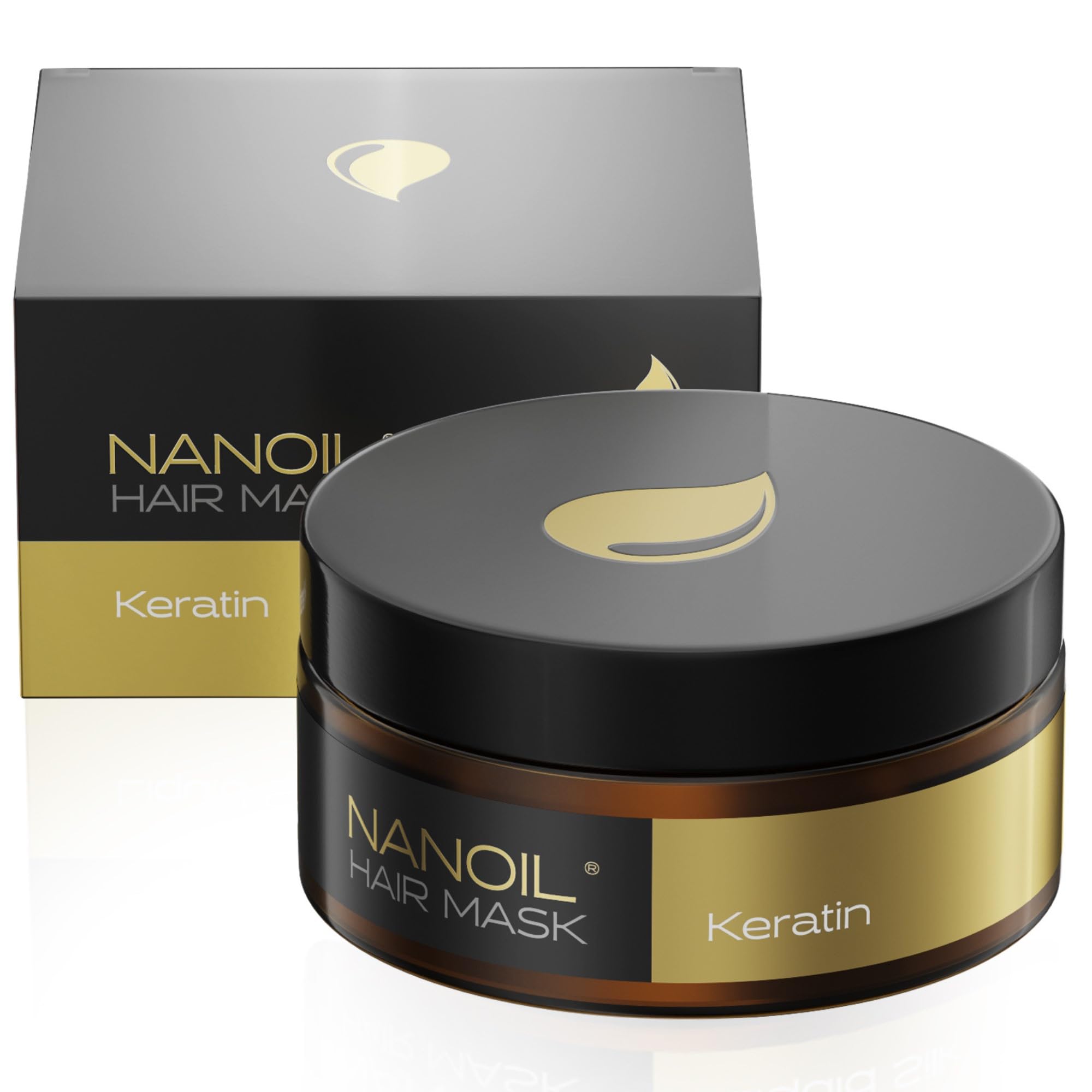 Maska do włosów Nanoil 300 ml - profesjonalna maska do włosów, nawilżająca, regenerująca do wlosow zniszczonych, suchych (Keratin)