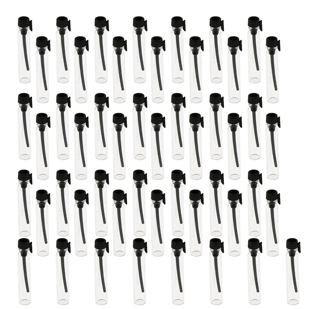 Merishopp 50x Mini Glass Perfume Sample Vials Empty Essential Oil Fragrance Bottle 2ml Black Cap Health & Beauty | Makeup | Makeup Tools essories | Other Makeup Tools-image-16