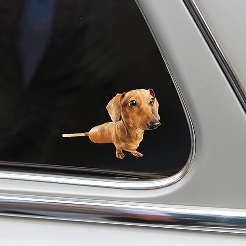 Miniatura 4 de Ireer 6 calcomanías de perro de maíz de 6 pulgadas, divertidas calcomanías de vinilo para automóvil, calcomanías y calcomanías impermeables para