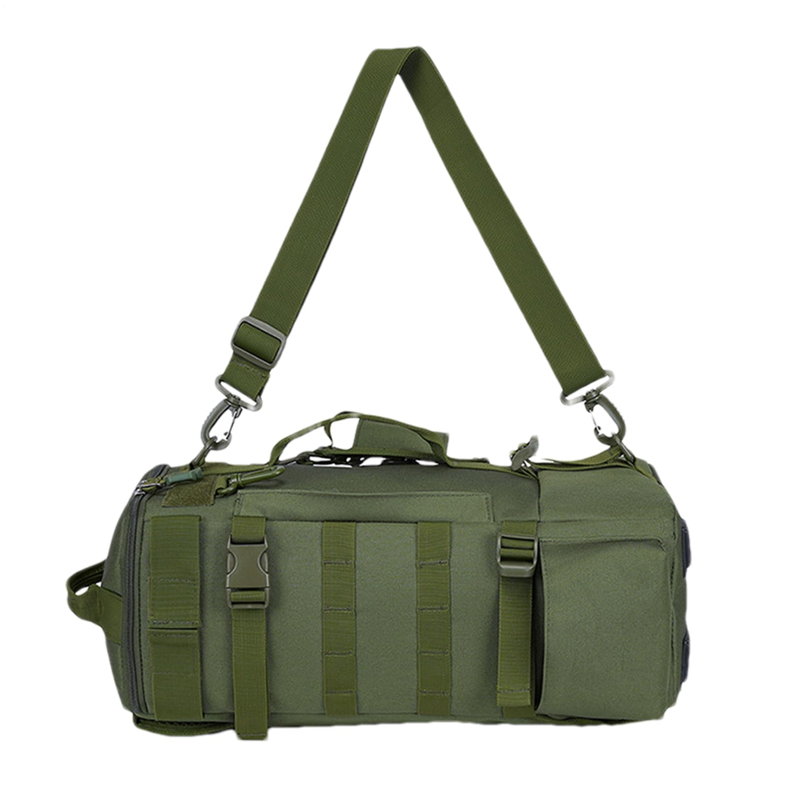 Zaino per attrezzatura da pesca, borsa da pesca all'aperto con supporti | per canne, borsa da viaggio, pesca, grande spazio per campeggio ed escursionismo, Verde militare, Refer to description, Unise