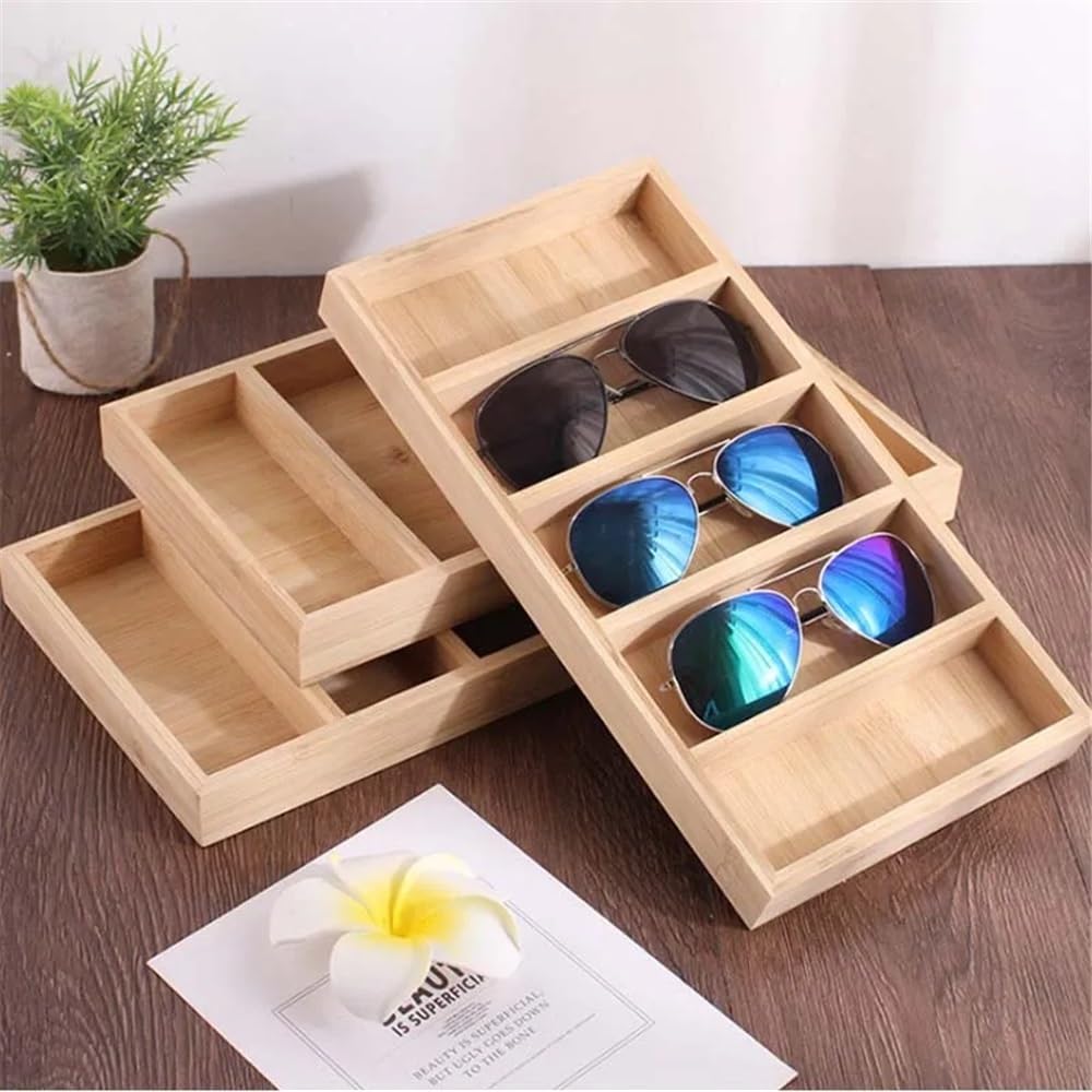 Soporte Gafas Caja de almacenamiento de madera de encargo de las gafas de sol del hogar de la caja de presentación de los vidrios de la caja de almacenamiento de las gafas de sol de las señoras Titula