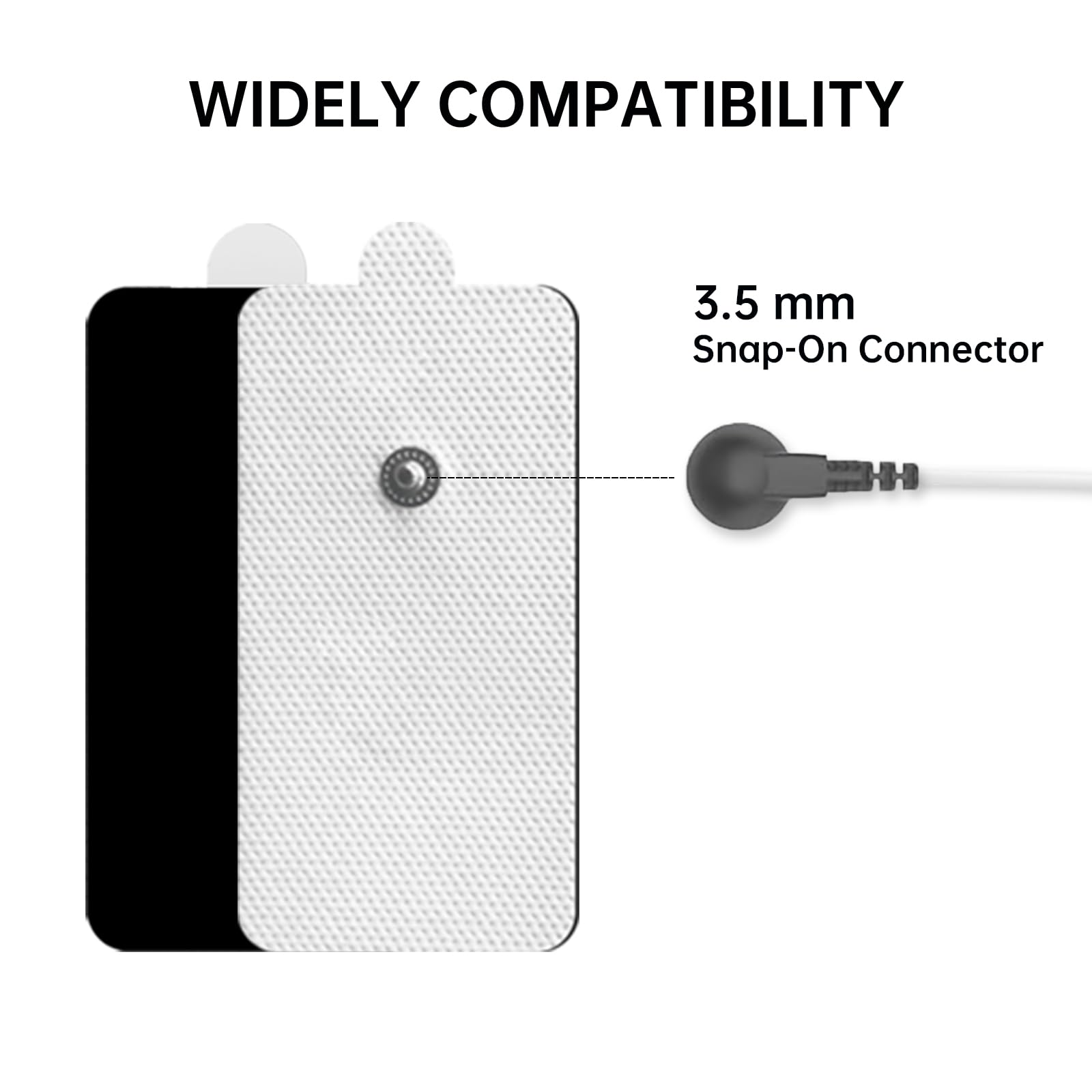 TENS Unit Replacement Pads, 20 Pcs Multiple Size Self-Adhesive Electrode Pads Reusable TENS Pads Set Compatible with TENS EMS Massager Using 3.5mm Snap on Button Lead Wires