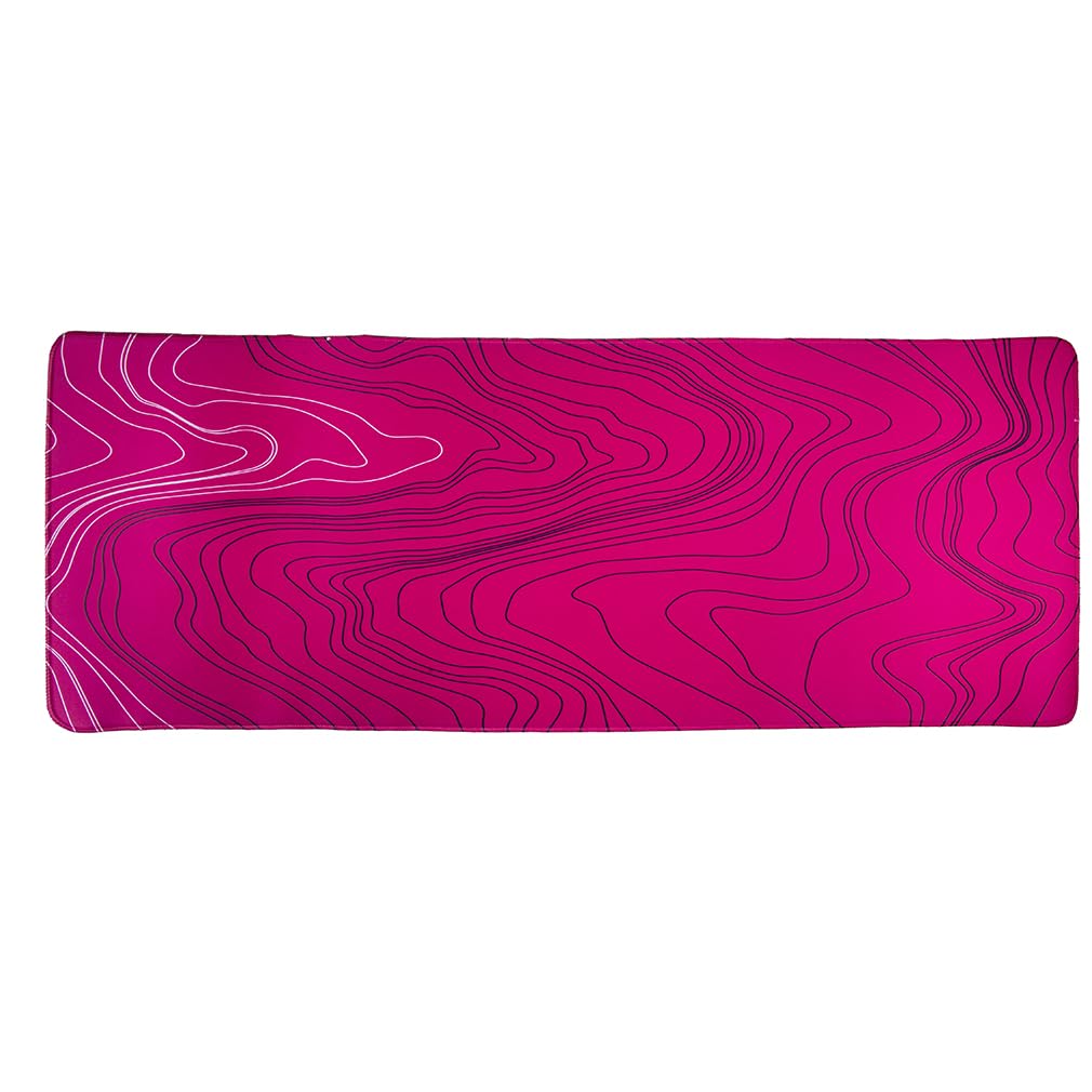 Lachineuse XXL-Mauspad 'Topografische Karte' – 800 X 300 X 3 Mm, Rot – Rutschfest, Wasserfest, Für Büro & Gaming – Originelle Deko & Geschenkidee