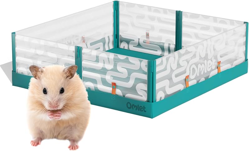 Cercadinho dobrável para hamster Omlet com protetor de piso removível — 82,5 x 86 x 26 cm