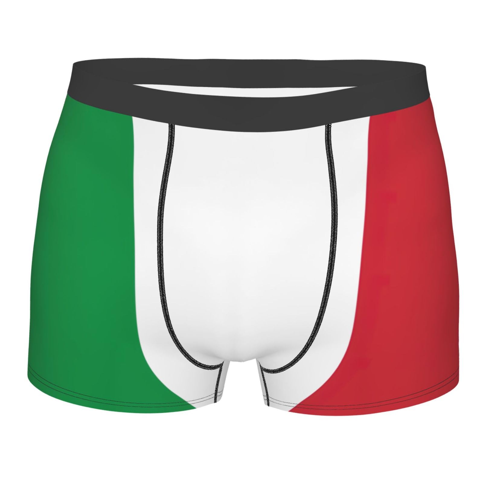 Drtgeds Unisex Black Italian Flag Boxer Briefs, Moisture Wicking & Breathable,Underwear For Men, Xl
