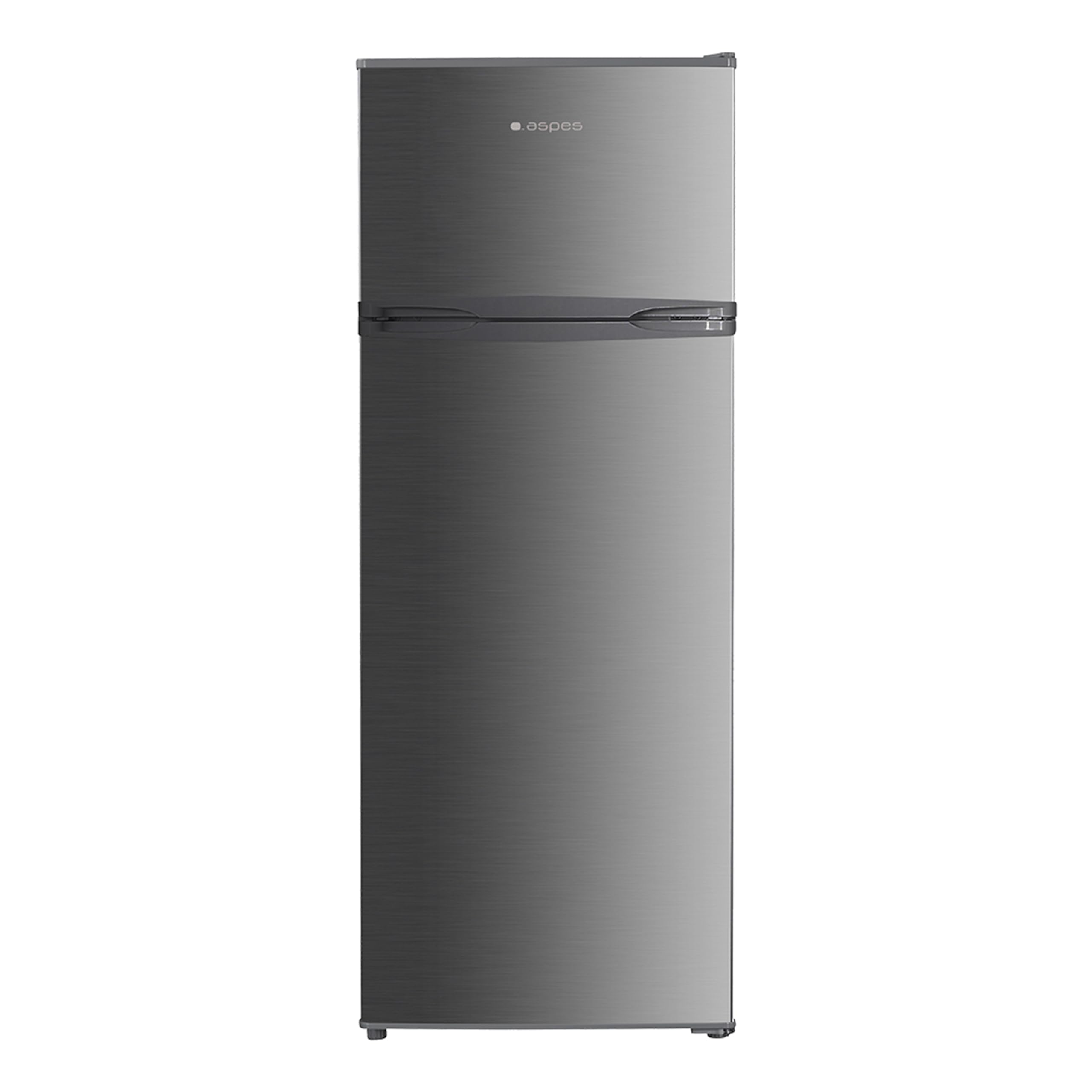 Aspes Frigorífico Estandar Inox, 2 Puertas AF145503EX, Capacidad 206 Litros, Cíclica, Bajo Nivel Sonoro, Puerta Reversible, Clasificación Energética E