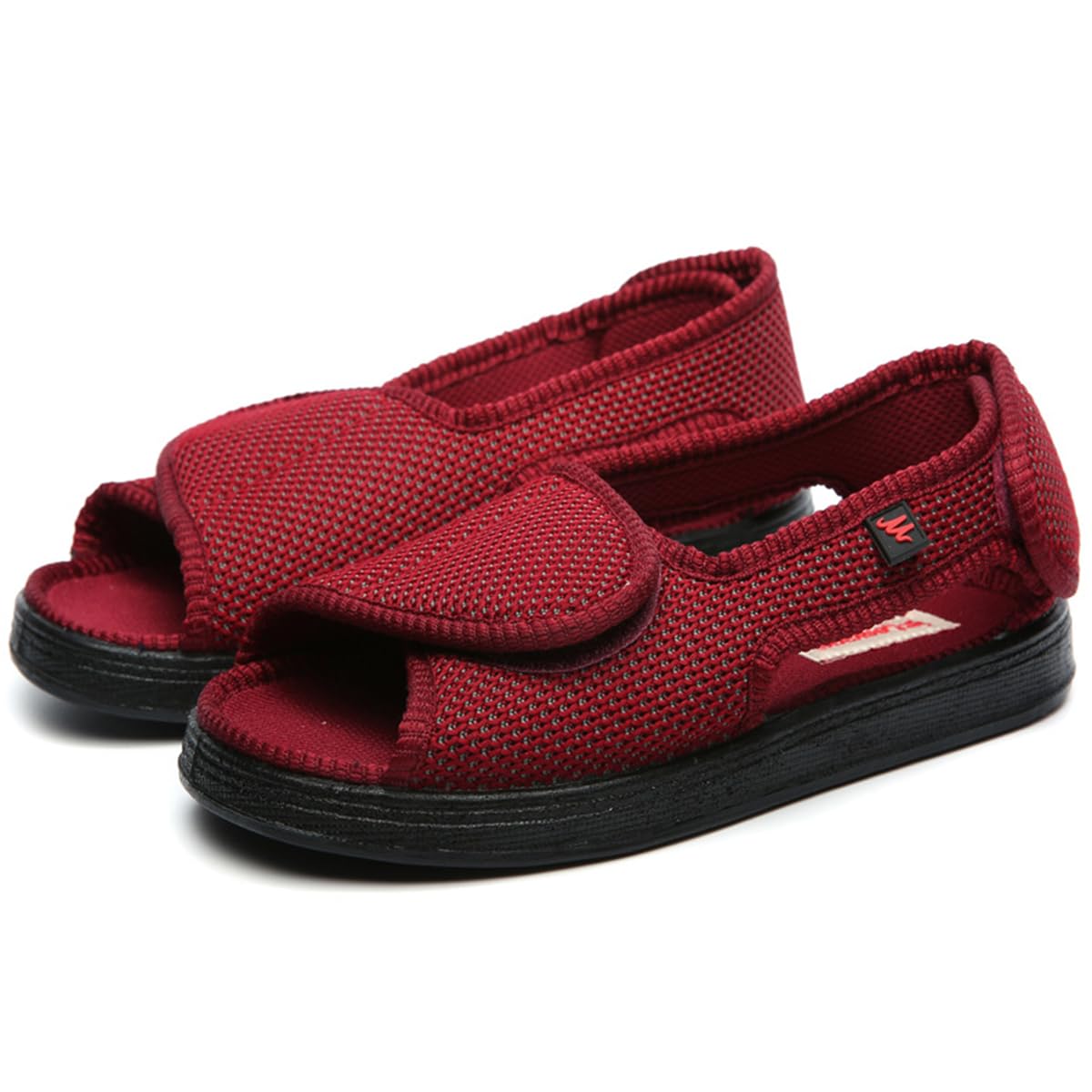 Scarpe per Diabetici Donna Extra Larghe Scarpe Ortopediche Regolabili Sandali Riabilitativi con Chiusura a Strappo per Piedi Gonfi