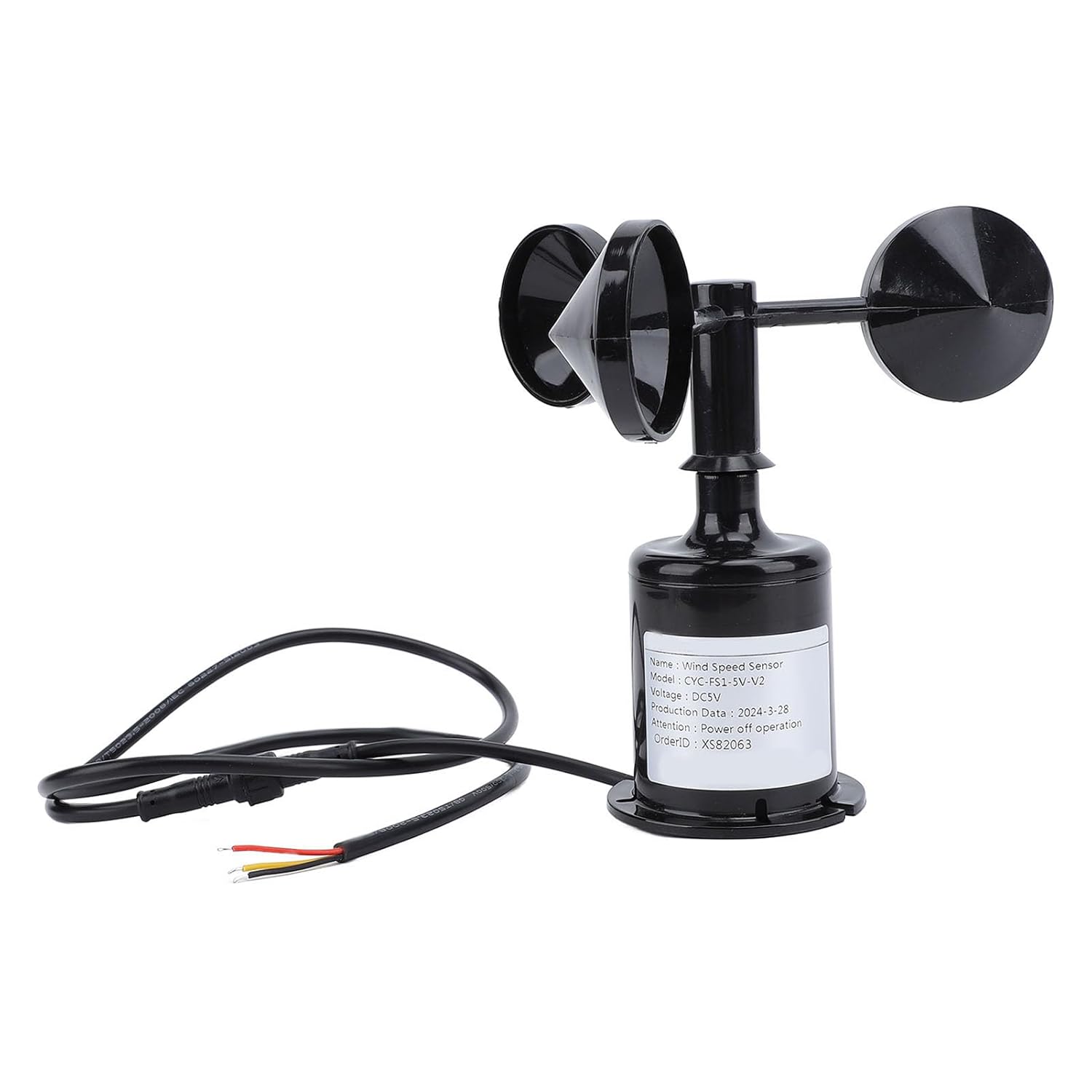 Haofy Wind Speed Anemometer 5V DC, Compatible with Bottom and Side Wiring Options