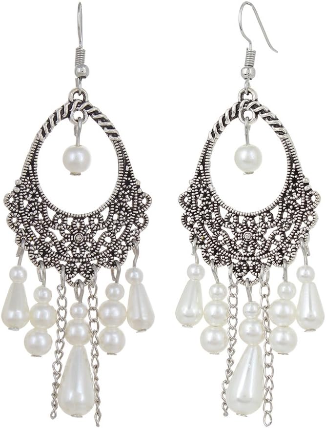 Shining Diva FashionLatest Bohemian Oxidized Silver Earrings For Women & Girls