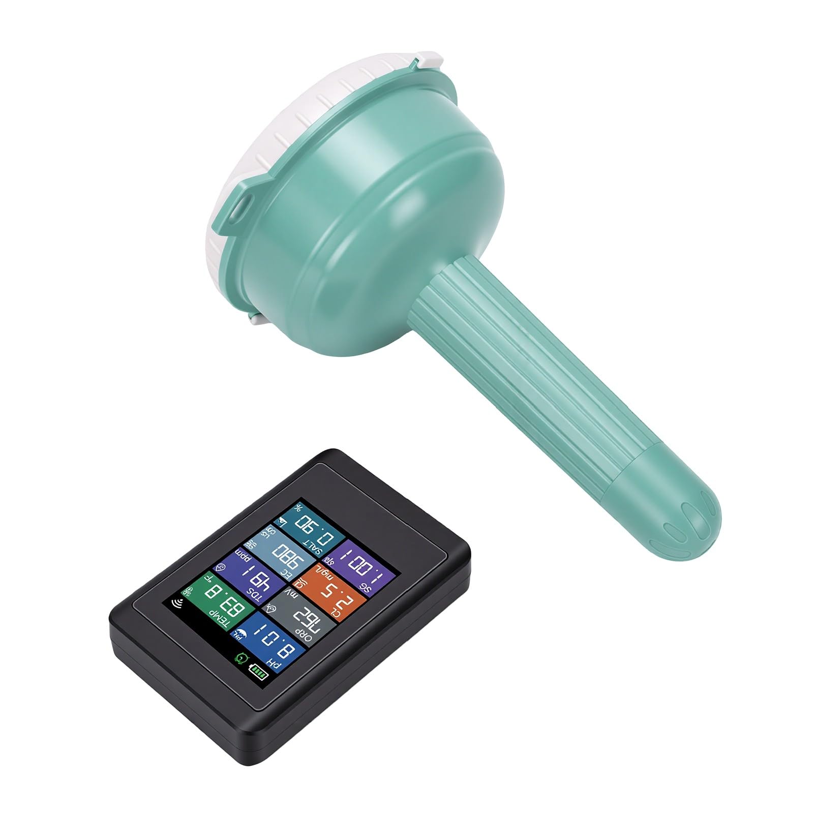 Probador Digital de Control de Agua de Piscina Inteligente | Aplicación de Monitor Monitor Piscina Automático Wifi Monitoreo Prueba Preciso IP67 a Prueba Agua para Piscinas Spas