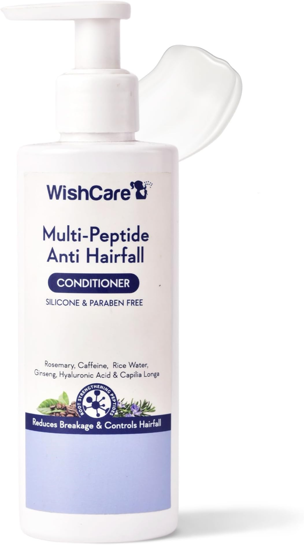 WishCare Multi Peptide Anti Hairfall Conditioner For Women & Men | Controls Hair Fall & Promotes Hair Growth | Conditioner For Frizzy Hair, Dry Hair | With Rice Water, Rosemary & Hyaluronic Acid | 200ml
