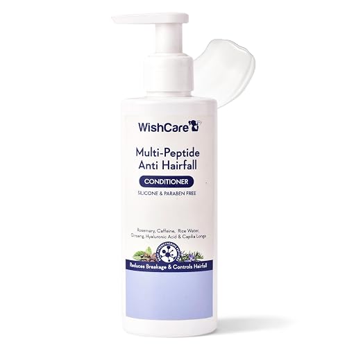 WishCare Multi Peptide Anti Hairfall Conditioner For Women & Men | Controls Hair Fall & Promotes Hair Growth | Conditioner For Frizzy Hair, Dry Hair | With Rice Water, Rosemary & Hyaluronic Acid | 200ml